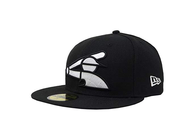 New Era Men's 59Fifty Hat White Sox Basic Black Fitted Headwear Cap