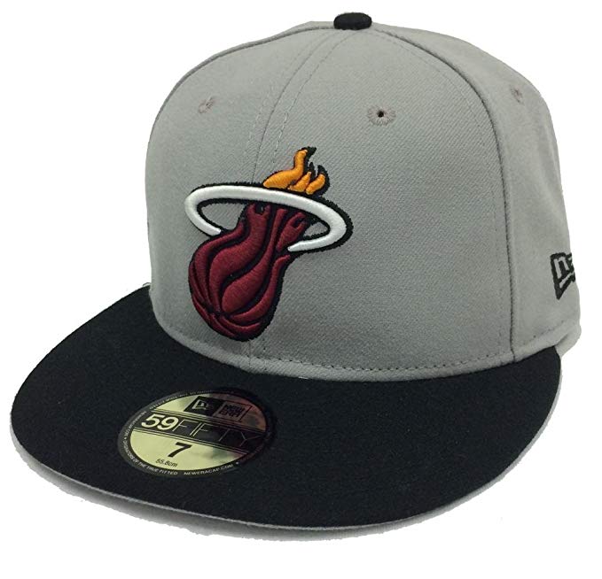 New Era 59Fifty Playoffs Miami Heat Gray & Black Fitted Cap