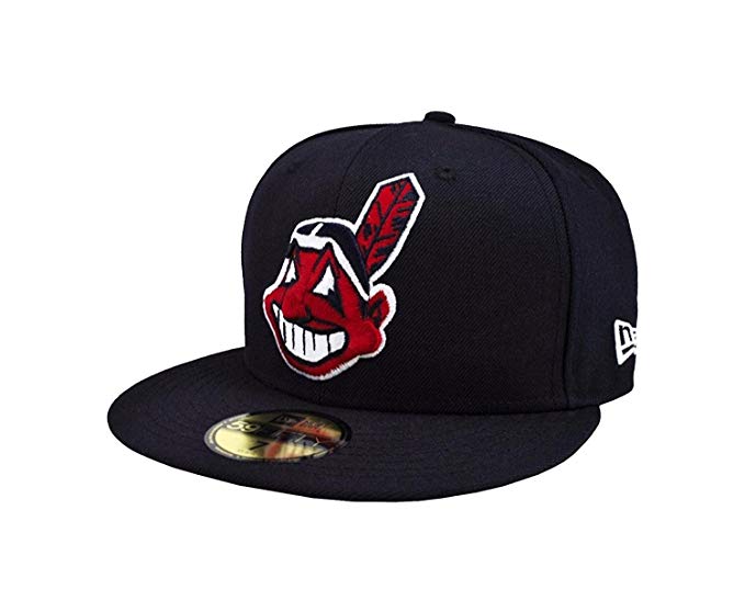 New Era 59Fifty Men's Cleveland Indians Navy Blue MLB Baseball Fitted Cap