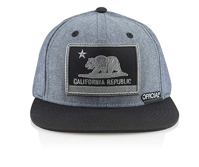 Official Cali 6 panel leather strap back hat