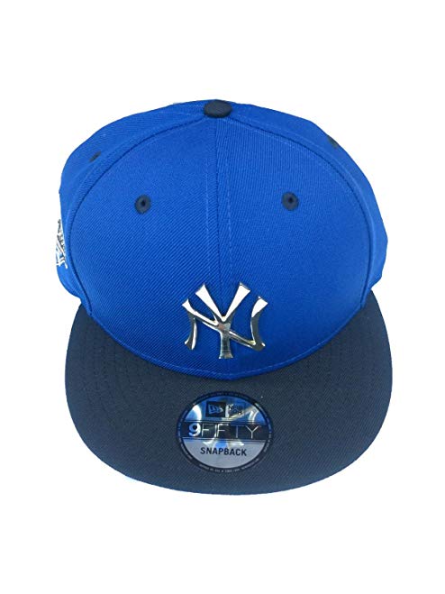 New Era New York Yankees Blue Metal Badge Silver 950 MLB Hat Snap Cap NY