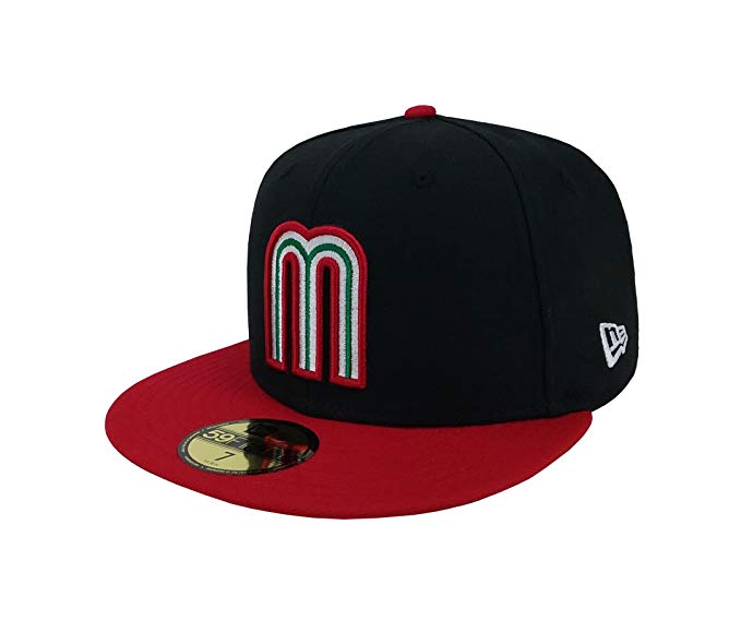 New Era 59Fifty Hat Mexico World Baseball Classic M (WBC) Fitted Black/Red Caps