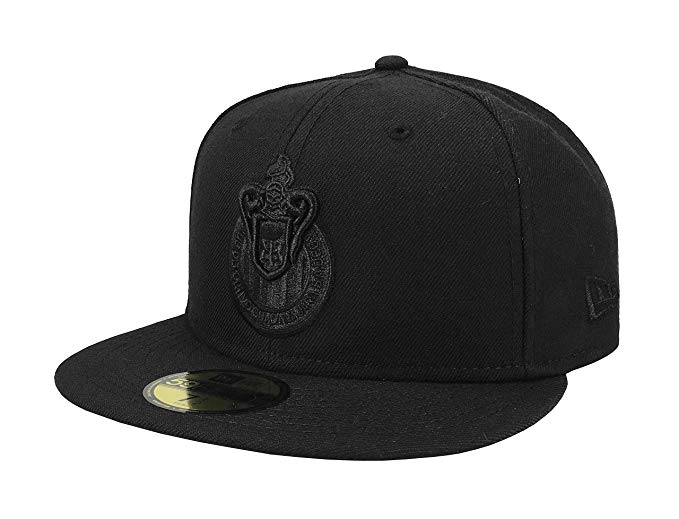 New Era 59Fifty Hat Chivas De Guadalajara Liga MX Soccer Black/Black Fitted Cap