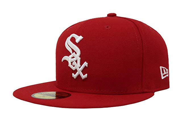 New Era 59Fifty Hat Chicago White Sox MLB Scarlet Red Fitted Headwear Cap