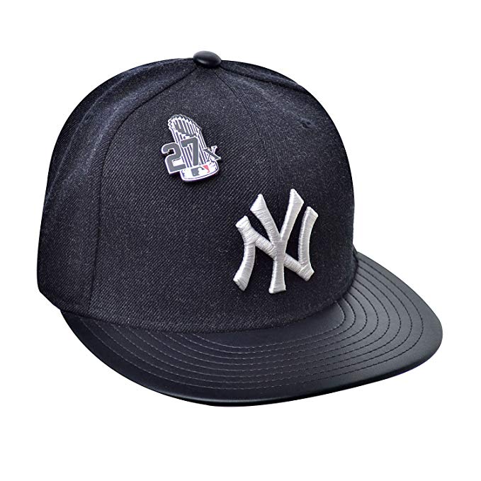 New Era 59Fifty Hat New York Yankees Pin 27X Trophy MLB Navy Blue Fitted Cap