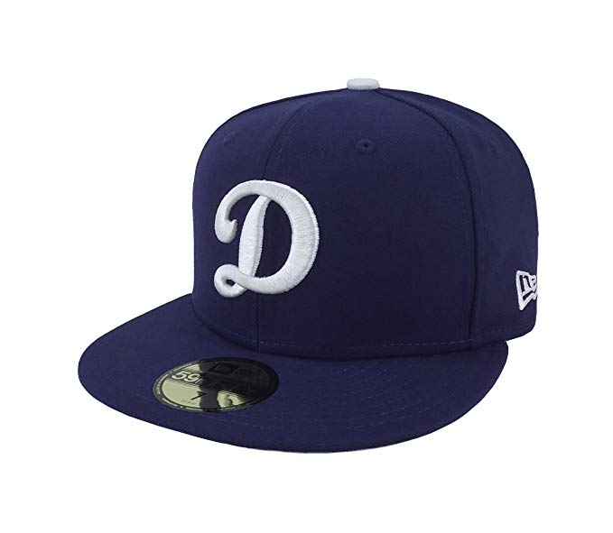 New Era 59Fifty Hat Los Angeles Dodgers Dark Royal Blue Fitted Baseball Cap