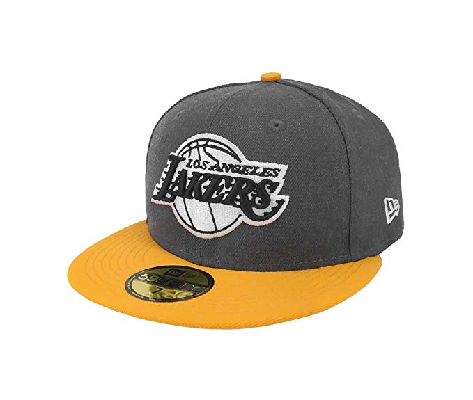 New Era 59Fifty Hat NBA Los Angeles Lakers Shader Melt 2 Charcoal/Yellow Cap