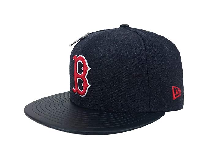 New Era 59Fifty Hat Boston Red Sox Pin 8X MLB Navy Blue Official Team Color Cap