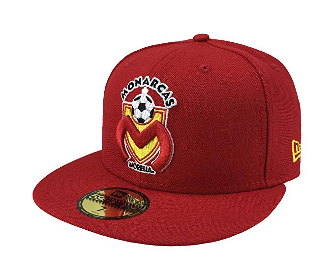 New Era 59Fifty Hat Monarcas Morelia Michoacan Liga Mexicana Soccer Red Fitted Cap