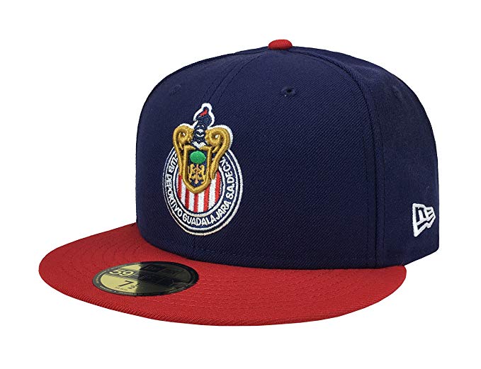 New Era 59Fifty Hat Chivas De Guadalajara Liga MX Soccer Navy Blue/Red Cap