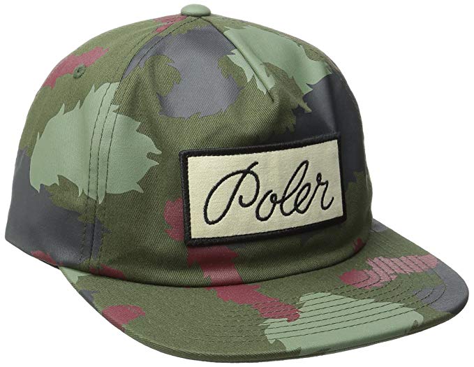 Poler Men's Unstructured Snapback Script Camo Green Camo