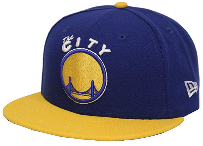 New Era 59Fifty Rugged Leather Golden State Warriors Blue Yellow Fitted Cap