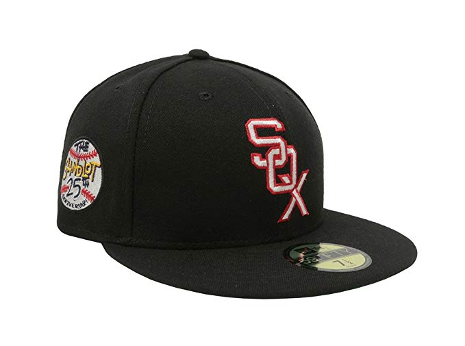 New Era Men's Hat Chicago White Sox Sandlot 25th Anniversary 59Fifty Fitted Black Cap