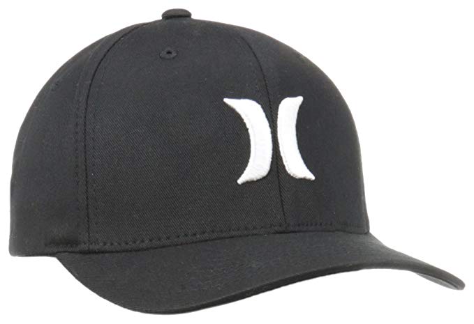 Hurley Men's One and Only Black White Hat Flex Fit