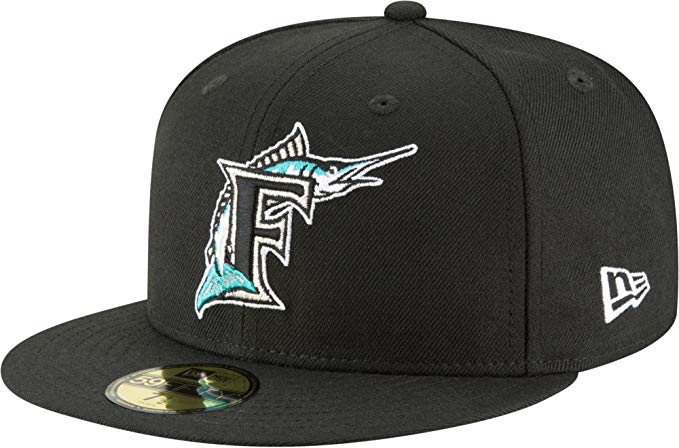 New Era 59Fifty Hat Florida Marlins Cooperstown 1993 Wool Black Fitted Headwear Cap