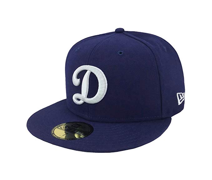 New Era 59fifty Hat Los Angeles Dodgers Baseball Fitted Dark Royal Blue 'D Cap