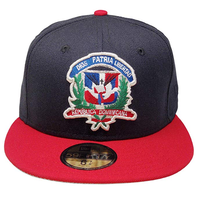 New Era Dominican Republic Flag Shield Custom 59Fifty Fitted - Navy, Red, Green, Silver (7 5/8)