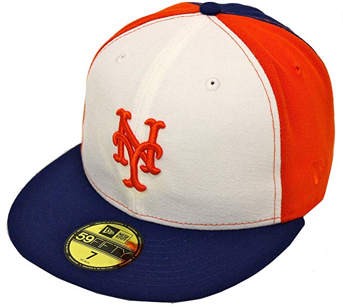 New Era 59Fifty Pinwheel New York Mets White Orange Blue Fitted Cap